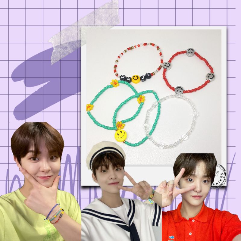 Jihoon TREASURE Inspired Bracelet | CUSTOM Gelang KPOP | Gelang Daisy | Gelang Smiley | Gelang Jihoo