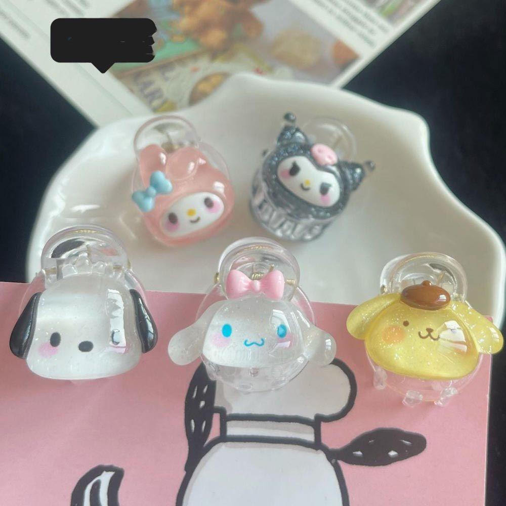 Needway  Wanita Hair Claw Lucu Untuk Anak Perempuan Kuromi Melody Rabbit Dog Kecil Ponytail Holder