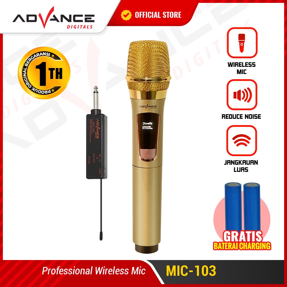 Advance Wireless Microphone MIC 101 102 103 105 Mikrofon Tanpa Kabel