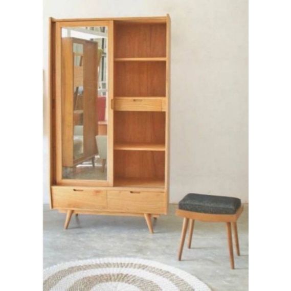 ready lemari pakaian retro pintu 2 kayu jati perhutani/jati tua murah promo