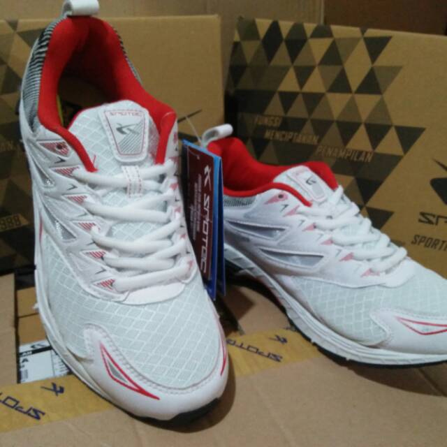spotec dronic sepatu Running putih merah original