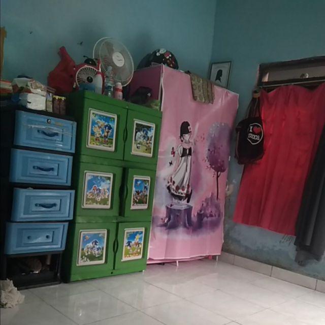 Lemari Pakaian 2 Sisi Portable Serbaguna