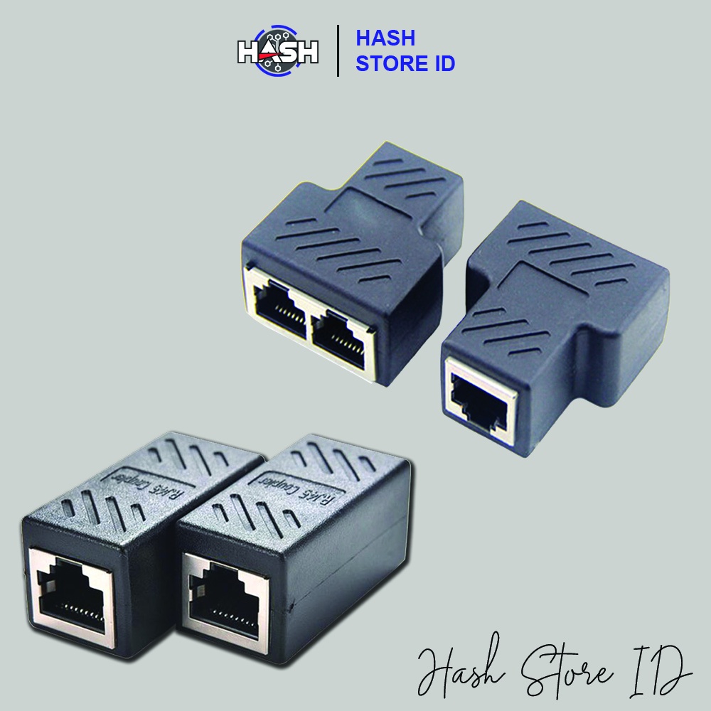 RJ45 CONNECTOR LAN FEMALE TO FEMALE SAMBUNGAN UNTUK KABEL RJ45 CONNECTOR RJ45 FEMALE 1 TO 2