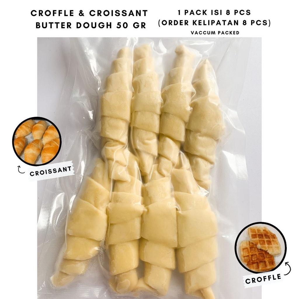 

Adonan Croffle / Croissant 50gr (FULL BUTTER) 1 pack isi 8 pcs