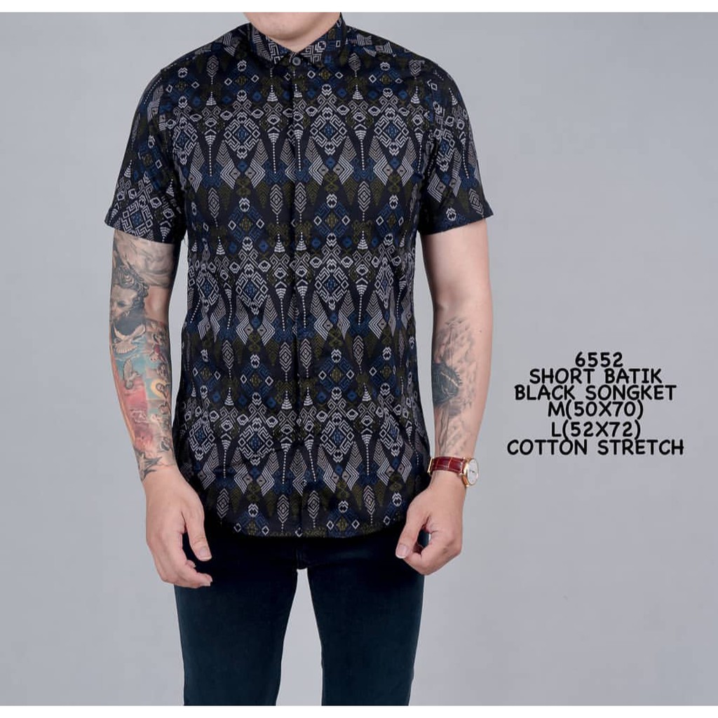 Kemeja Batik Pria Lengan PENDEK  Slimfit Best Seller