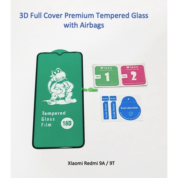 Xiaomi Redmi 9A 9T / 10T 18D AirBag Full Cover Premium Tempered Glass