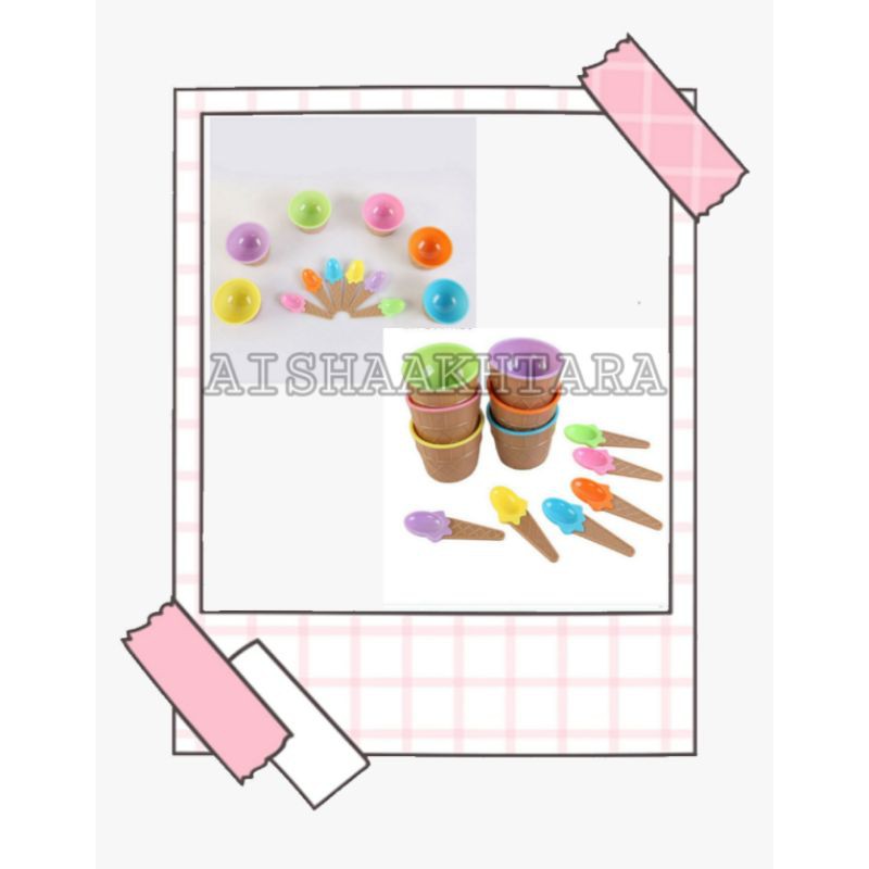 Mangkuk & Sendok Model Ice Cream / Mangkok Sendok Ice Cream