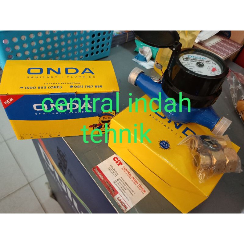 Meteran air onda brass 1/2" watermeter onda