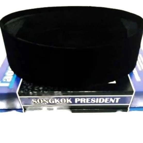 PECI SONGKOK PRESIDEN HITAM POLOS