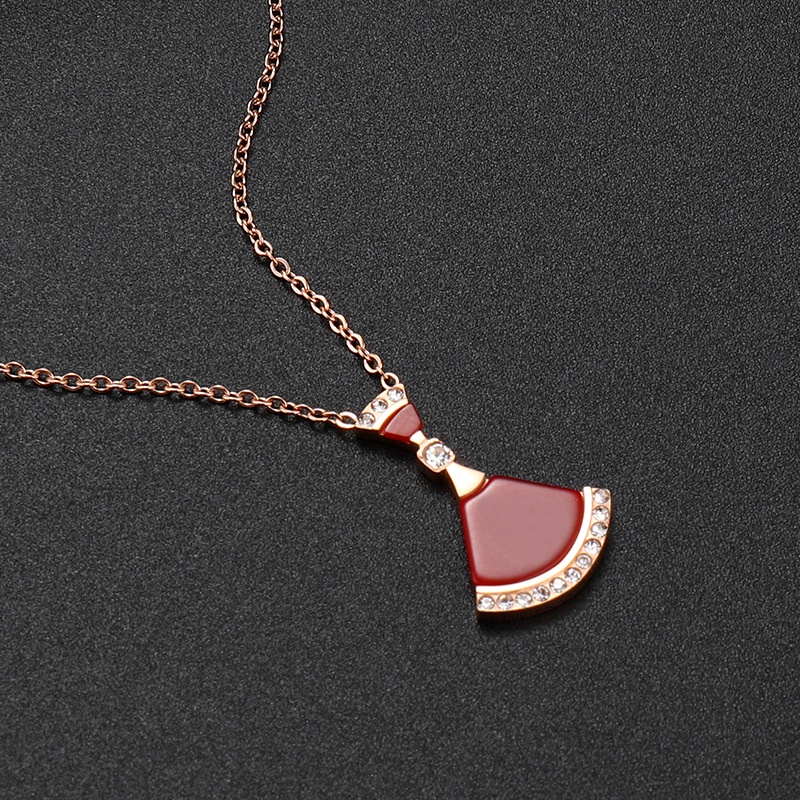 Kalung kipas merah titanium anti karat korea style
