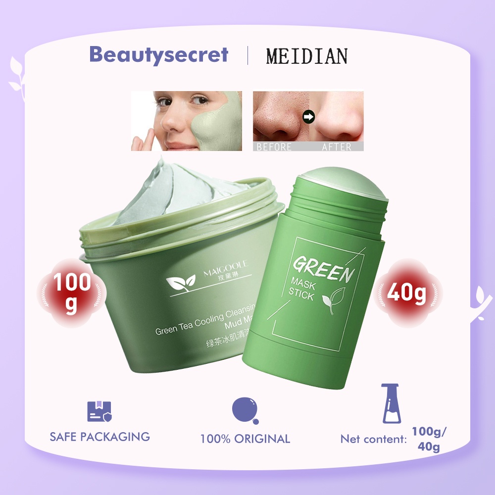 Jual MEIDIAN/MAIGOOLE Green Tea Mask Cleansing Clay Stick wajah Masker