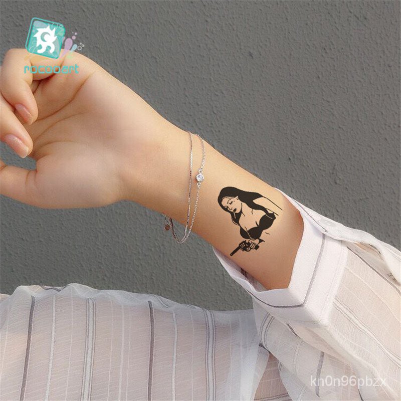 Rocooart Sexy Tattoo Mask Veil Woman Taty Old School Fake Tattoo Body Art Temporary Tattoo Sticker F