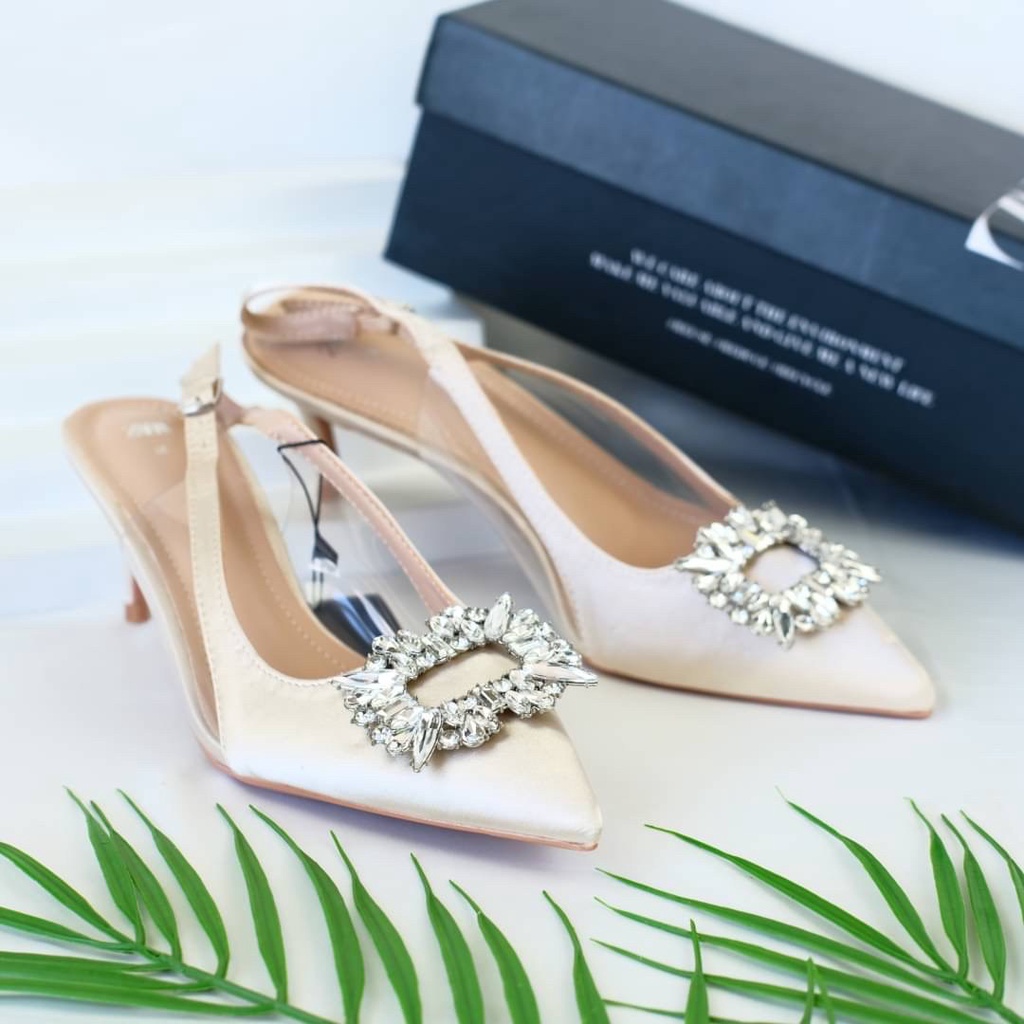 [7.7 Boombastis Sale⚡] - SEPATU WANITA SATIN HIGH HEELS ZS454 PREMIUM IMPORT