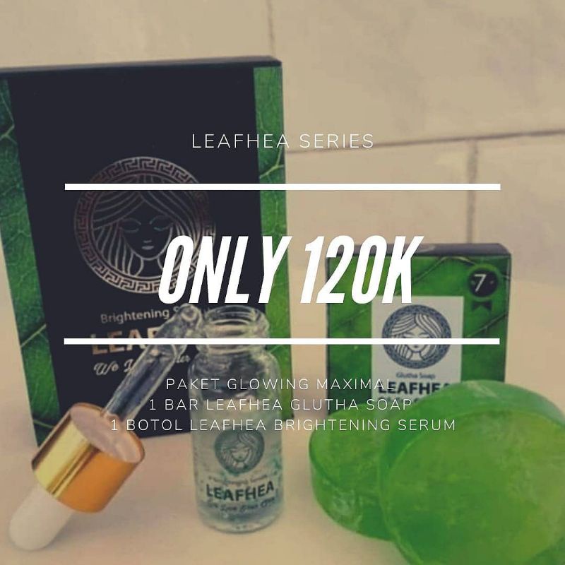 PAKET GLOWING SOAP & BRIGHTENING SERUM LEAFHEA 100% ORIGINAL SABUN VIRAL