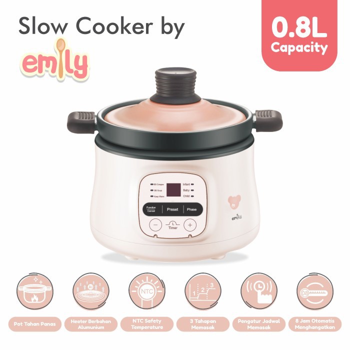 (KHUSUS GOSEND) Emily - Slow Cooker 0.8L