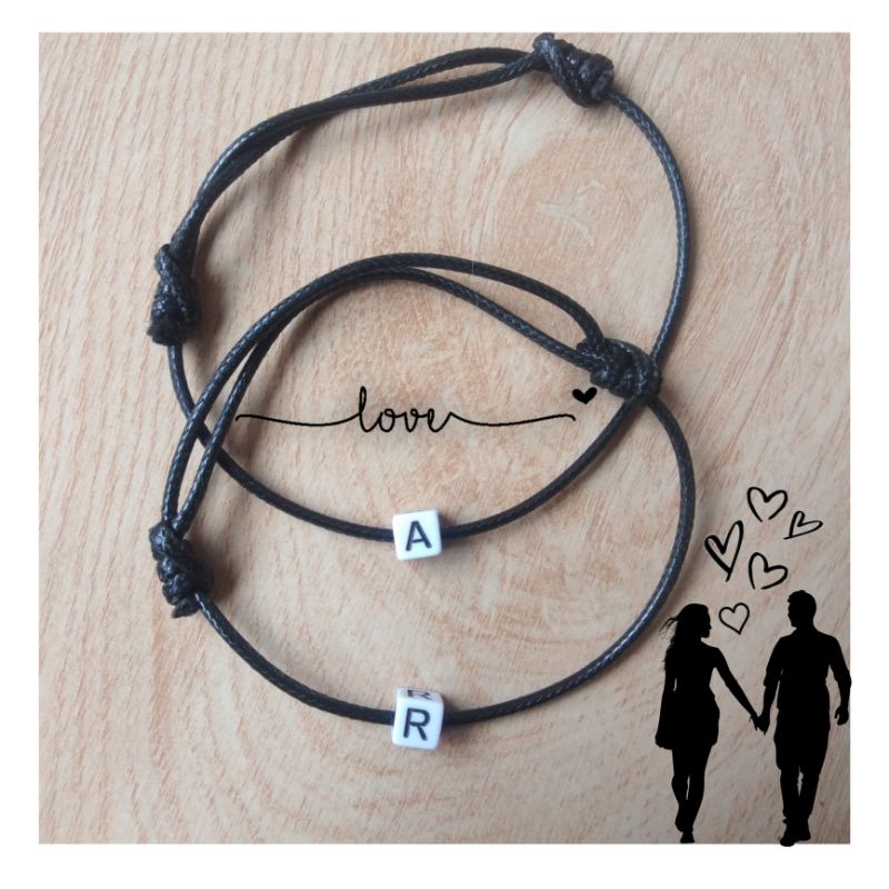 gelang couple inisial nama anti air