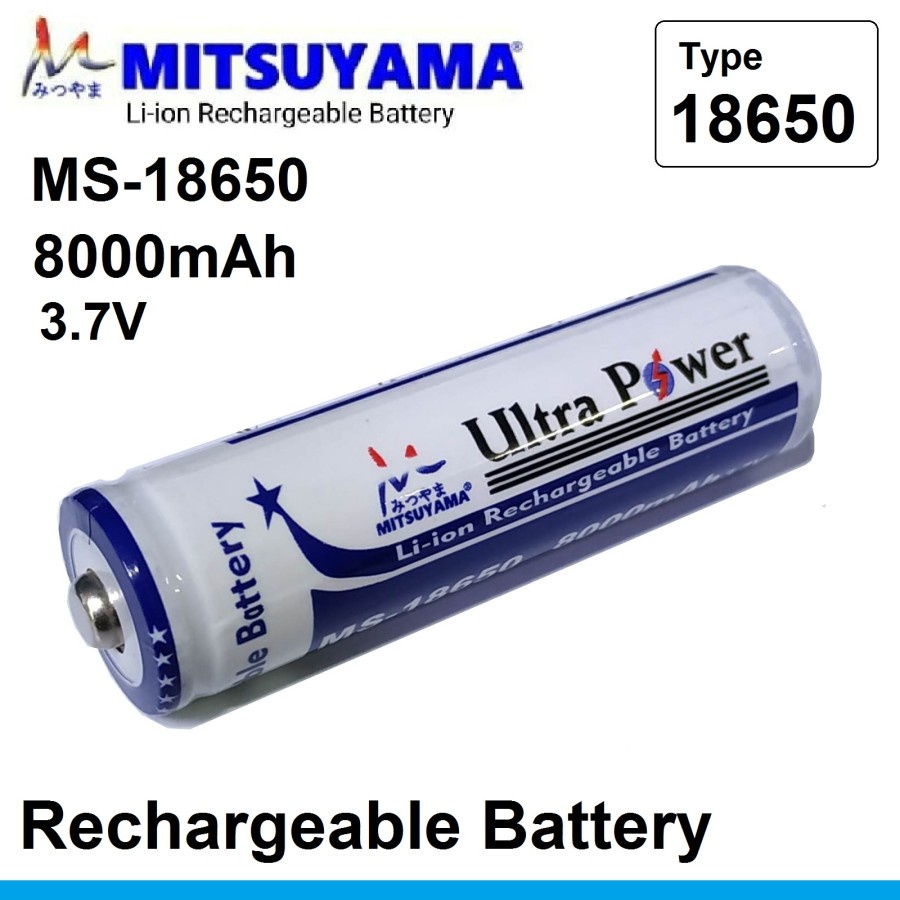 Baterai Cas 18650 Mitsuyama Ultra Power Li-ion 3.7V 8000mAh 1 Pcs Original