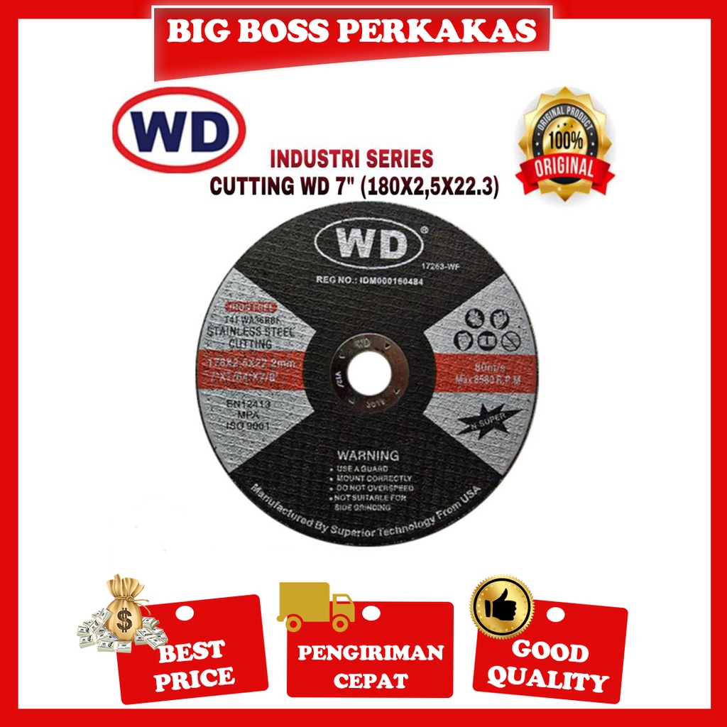 WD Cutting Wheel 7 Inch / WD Batu Potong 7 x 2.5 MM