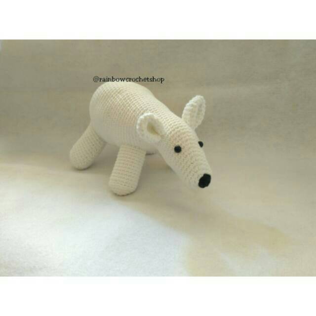 Boneka Rajut Beruang Kutub (Amigurumi)