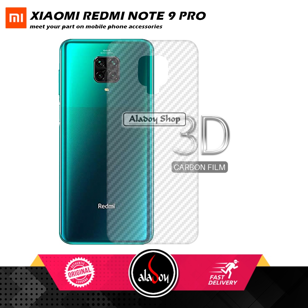 Case XIAOMI REDMI NOTE 9 PRO Armor Fushion Transparent Casing + Tempered Glass Full Layar dan Skin Carbon