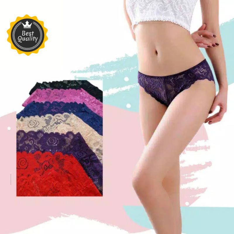 Celana dalam transparan Brukat Wanita 7006 Model Mini Lace