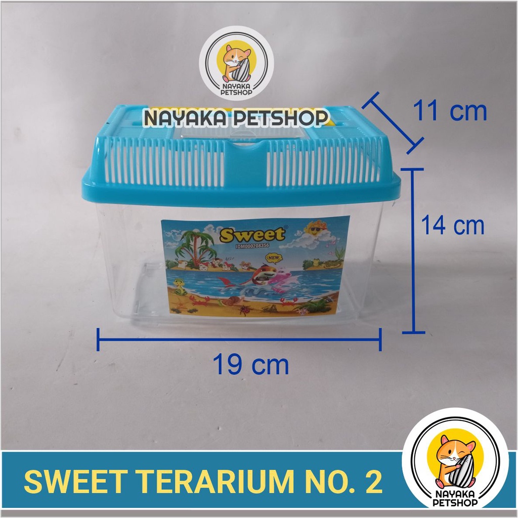 Sweet Terarium No. 2 Kandang Aquarium Mini Ikan Hias Hamster Reptil Kura Kura