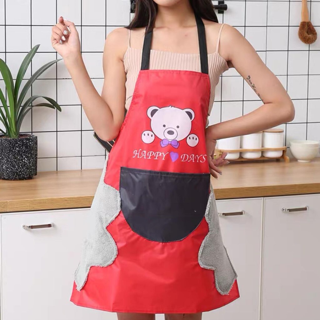 Celemek Masak Anti Air Dan Minyak Apron Dapur Barista Koki Chef Waiters Lap Tangan 2 Sisi Waterproof