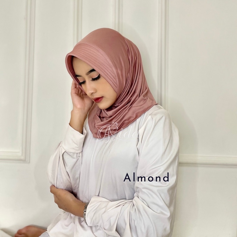 Jilbab Sport Volly Jersey Hijab Instant-Almond