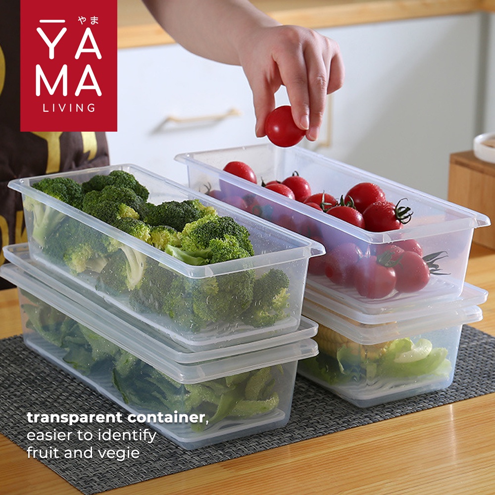 YAMA SARADA Kontainer Kulkas Makanan dengan Saringan Food Storage Box With Strainer Drainer