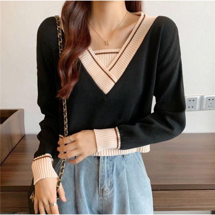 JULIE CROP / ATASAN CROP RAJUT KEKINIAN / CROP TOP / SWEATER CROP KOREAN STYLE / ATASAN RIB WANITA / PAKAIAN RAJUT WANITA KEKINI