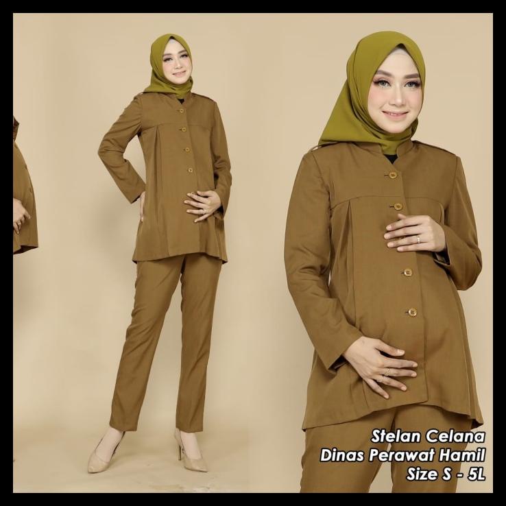 TERBARU SERAGAM DINAS PEMDA HAMIL BAJU KANTOR PEMDA BUMIL BAJU KHAKI TERBARU