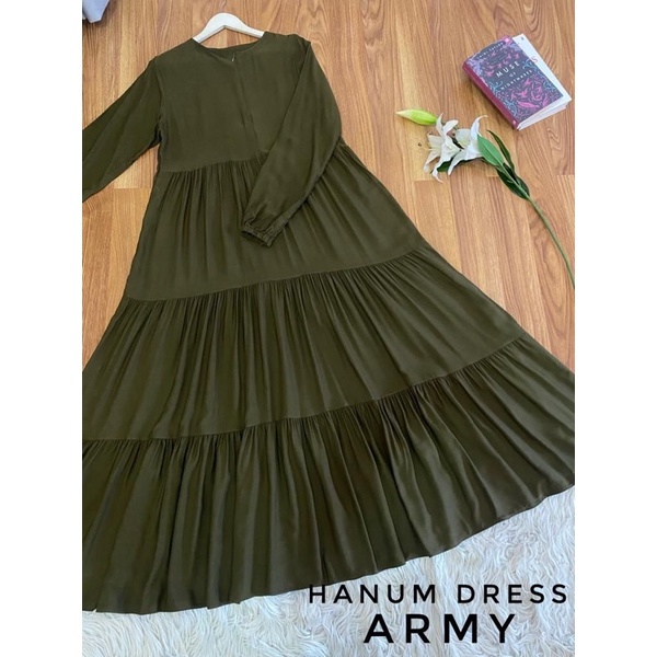 Hanum dress premium / dress polos / dress busui / gamis busui / dress rayon twill / dress hitam polos / BISACOD-ARMY