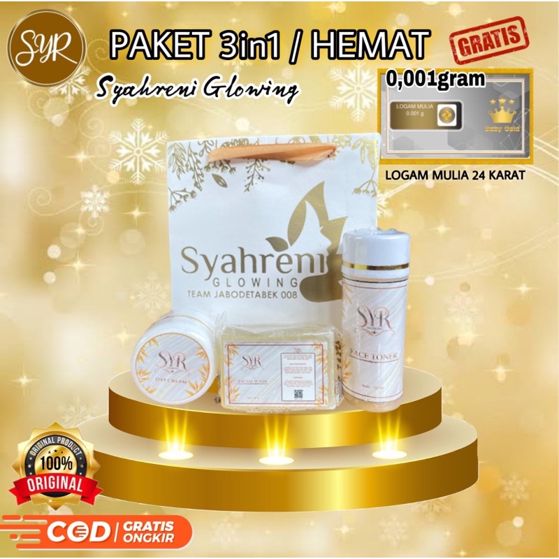 BISA (COD) SYAHRENI GLOWING PAKET 3in1 / HEMAT SYR GLOWING PAKET 3in1 / HEMAT / ALL DAY CREAM ORIGINAL