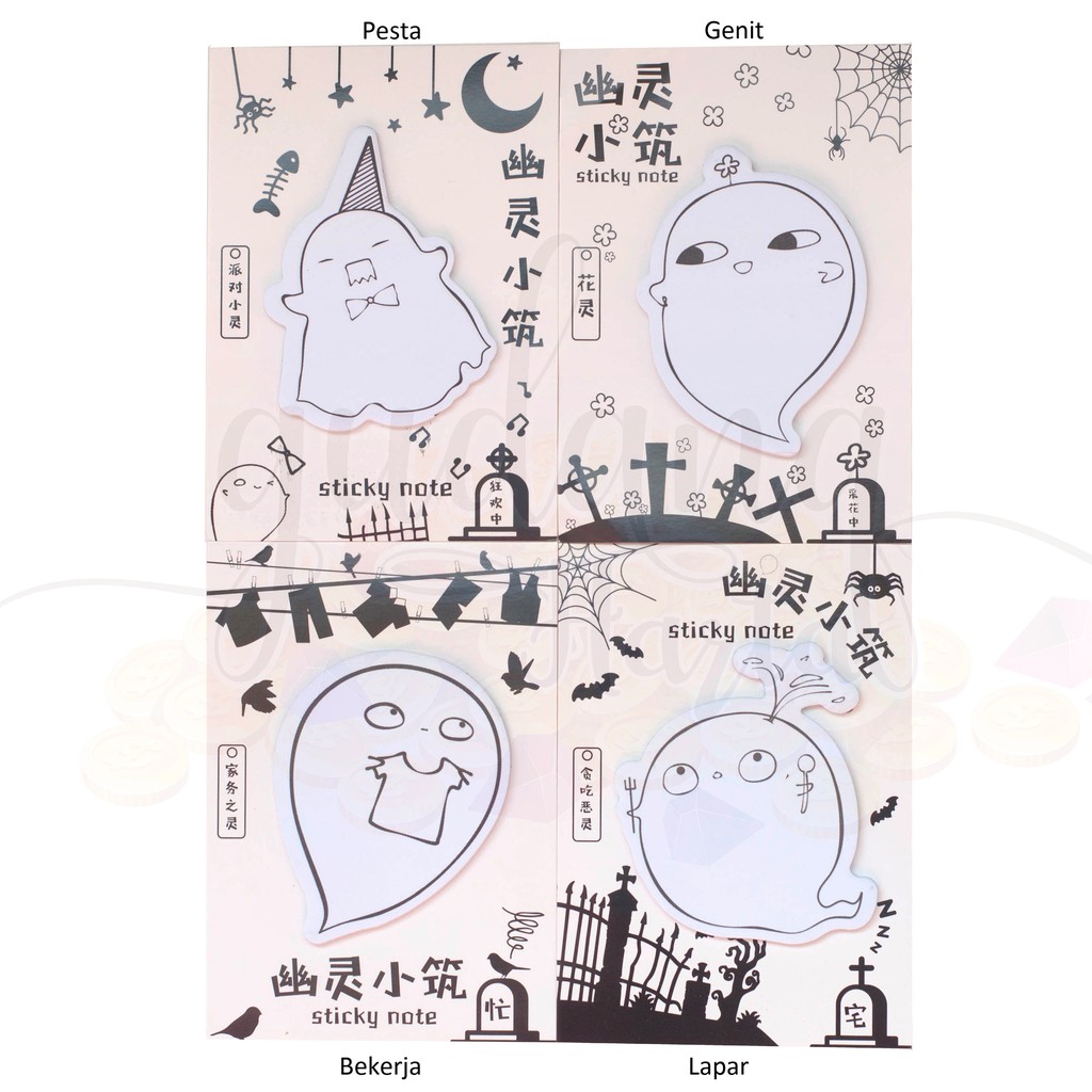 Sticky Notes Hantu Ghost Lucu Memo Unik GH 301111