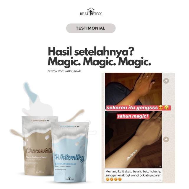 LT- [100GR] SABUN - GLUTA COLLAGEN SOAP BRIGHTENING SABUN PEMUTIH BEAUTETOX BPOM