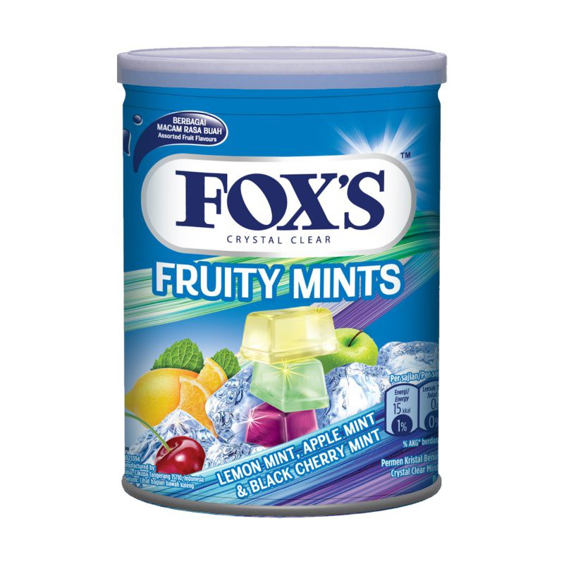 

FOX'S FRUITY MINTS TIN 180 GRAM PERMEN FOX