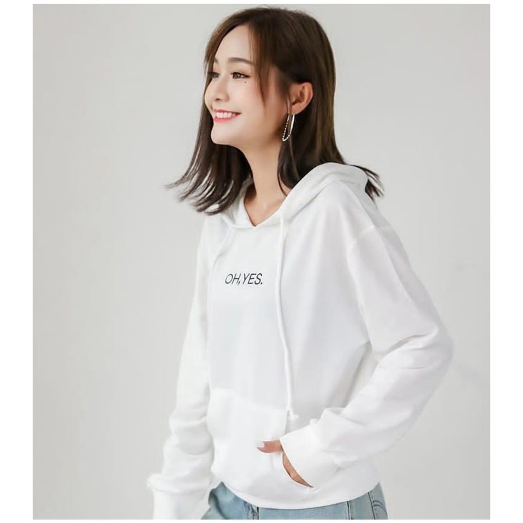 Sweater Hoodie Wanita Oh Yes Size M, XL,XXL/ Hoodie Kiky