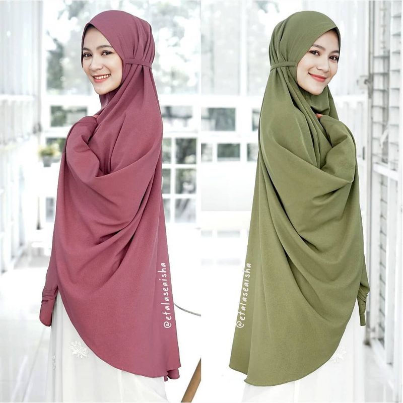 Bergo Maryam Jumbo Premium // Syar'i Diamond Tanpa Pet //Khimar Jumbo