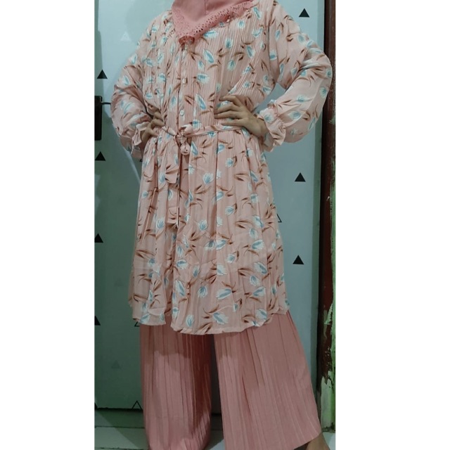 Setelan Celana kulot dan setelan rok plisket Import