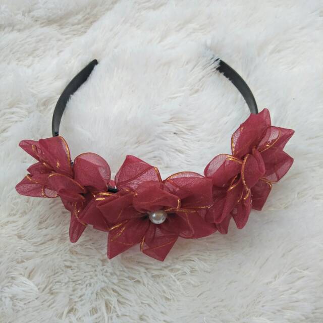 Bando organdi maroon