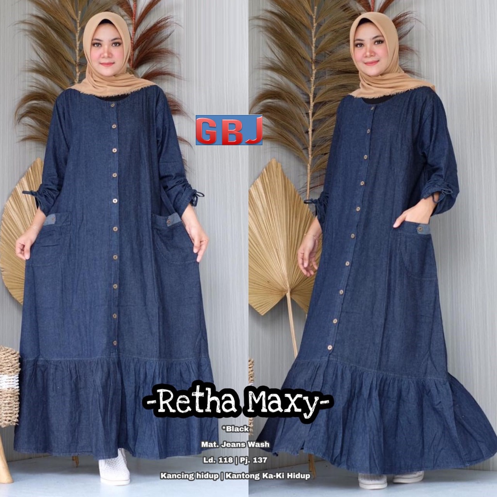 RETHA MAXI JUMBO / DAVONNA DRESS BIG SIZE JEANS BR