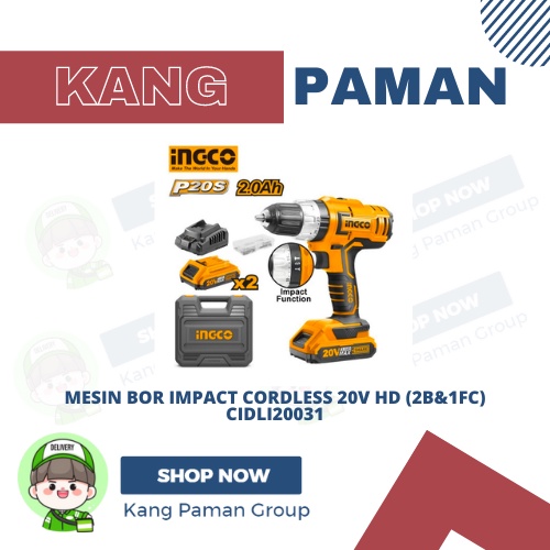 MESIN BOR IMPACT CORDLESS 20V HD INGCO CIDLI20031'