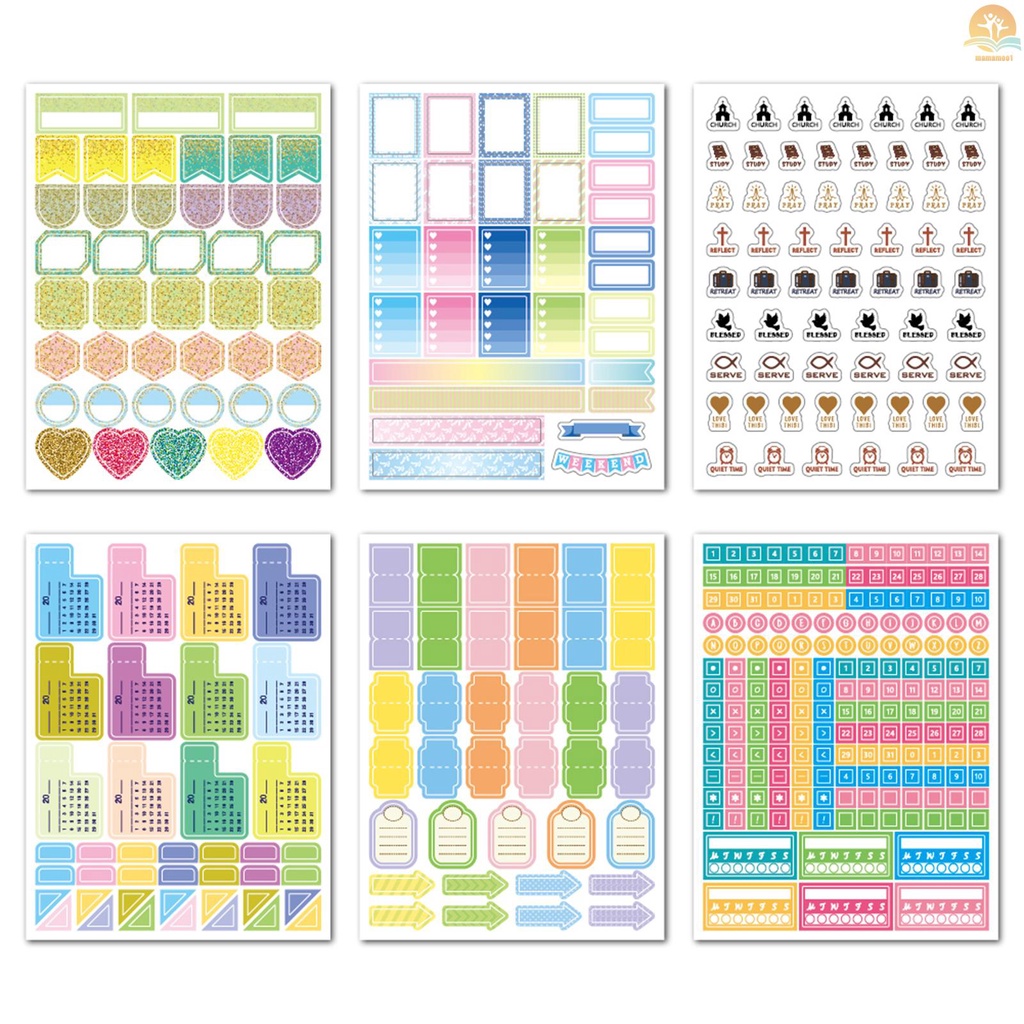 12 Sheets Essentials Planner Sticker Weekly Daily Schedule Sticker Planner Sticky Notes for DIY Calendar Planner Journal Decoration