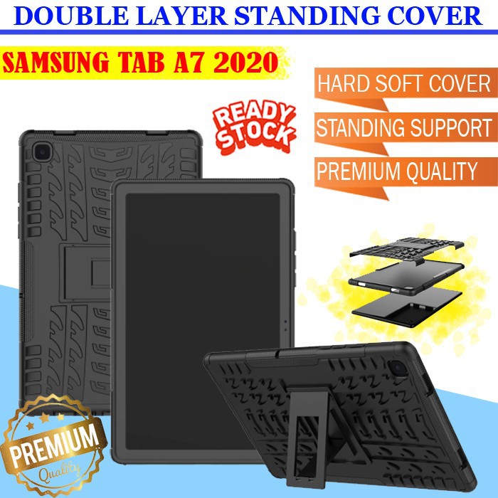 SAMSUNG TAB A7 2020 10.4 inc T500 / T505 CASE HARDCASE RUGGED ARMOR CASE BUMPER KICK STANDING