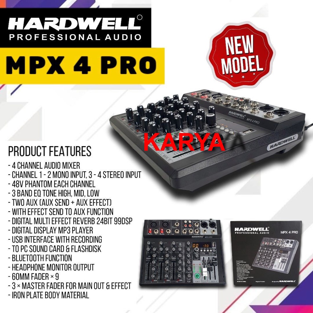 mixer hardwell MPX 4PRO hardwell mpx 4pro 4 ch garansi resmi