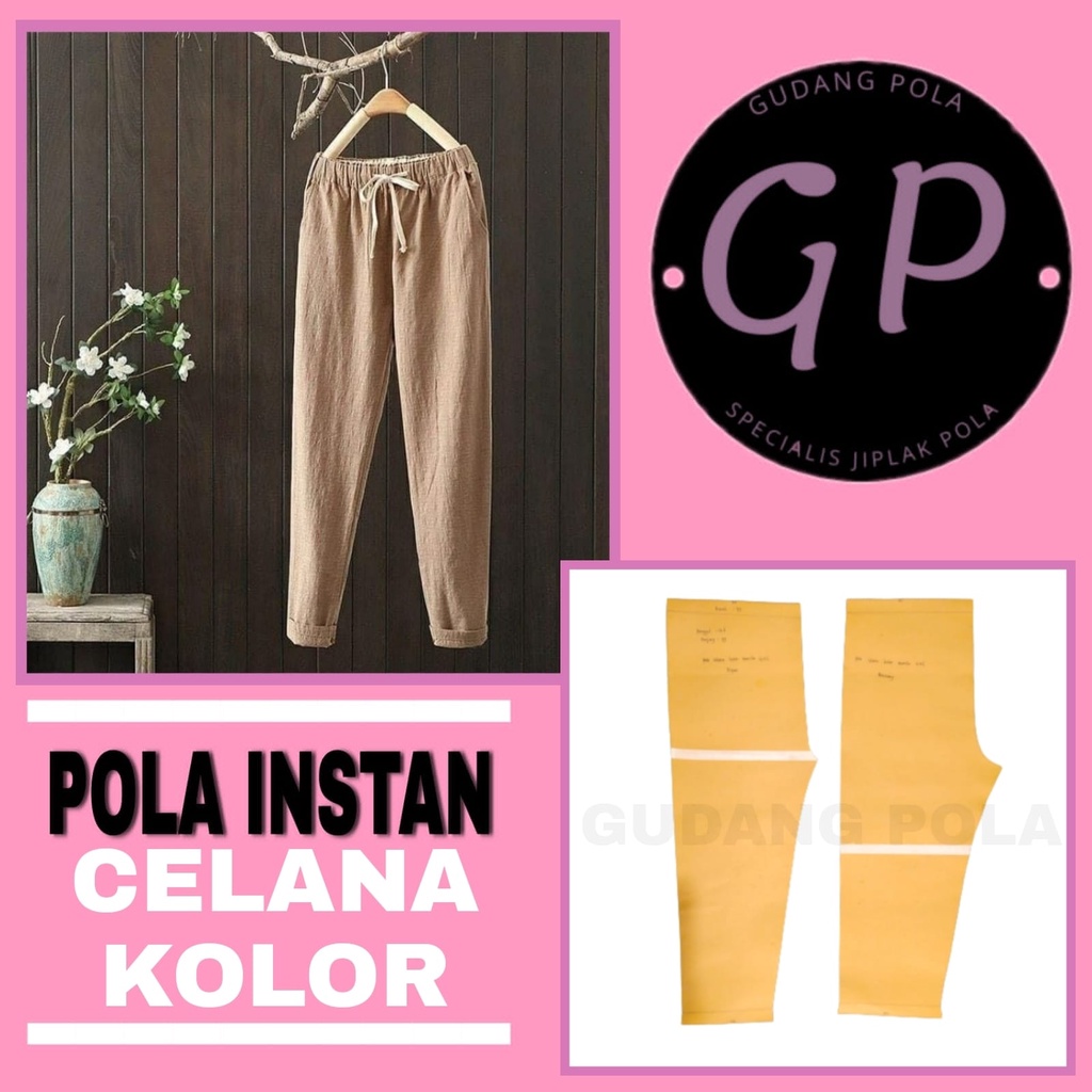 [✓COD] Pola Celana Kolor Wanita Panjang - Pola Instan Wanita Panjang - Pola Celana Kolor - Pola Fash