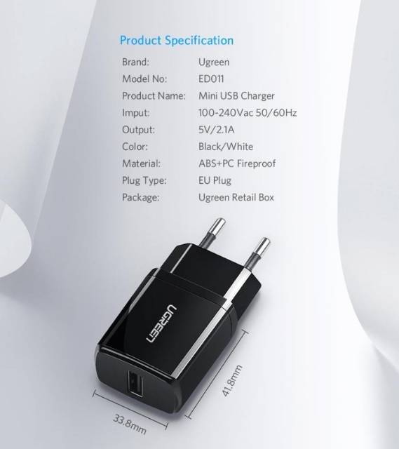 Ugreen Charger 2.1 A Support Iphone 5 6 7 8 9 11 X Xr Xs Max Original Charger Ugreen 2 Ampere 10.5 w