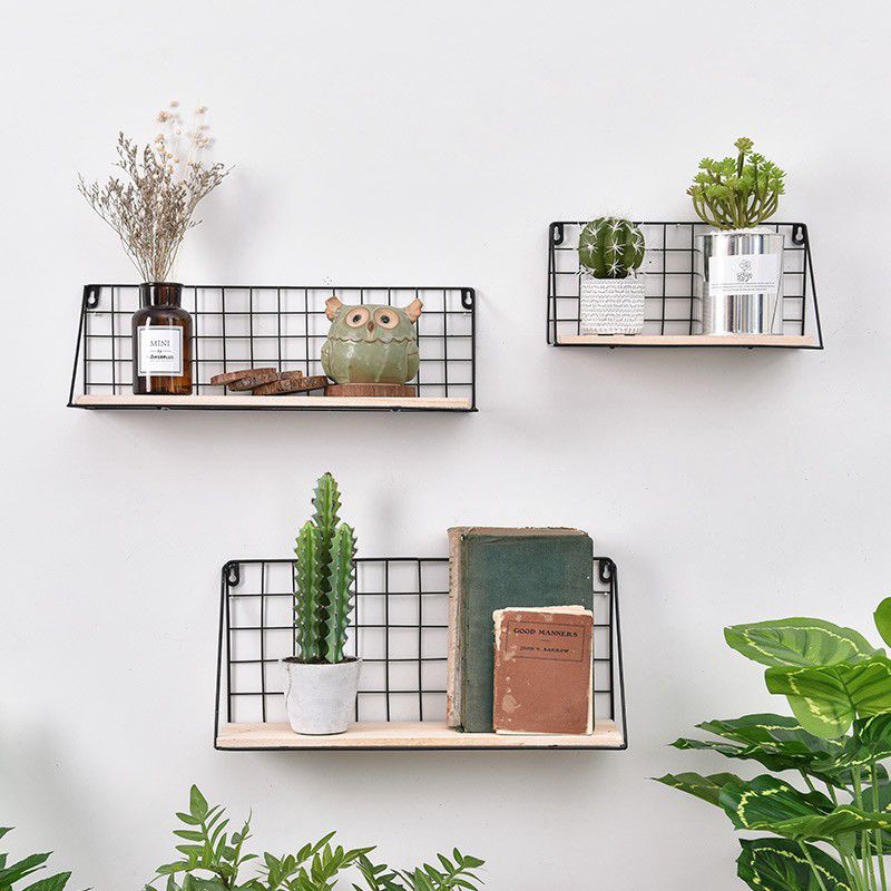 rak dinding tempel RADIT HITAM ZIG-ZAG rak serbaguna organizer shelf grid wire mesh original