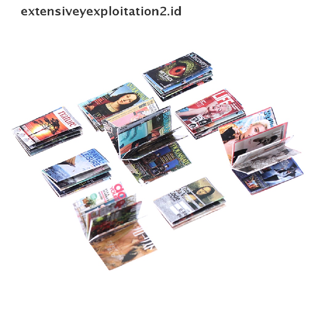 3pcs / set Miniatur Majalah Aksesoris Rumah Boneka 1: 12