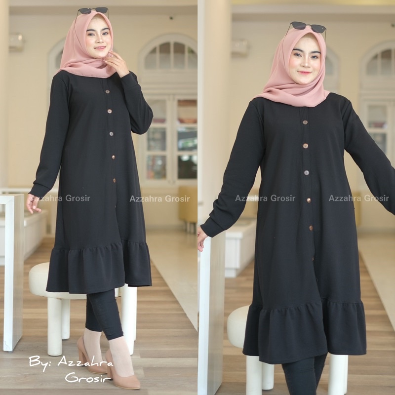 VENITA Tunik - Tunik Wafle Milano LD104 Long Tunik Busui / R.3 - 165-5177